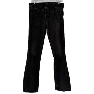 Y2K Vintage Lip Service Rocker Denim Black Boot Cut Jeans Size 32 Goth Alt